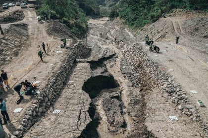 Taiwan landslide dam